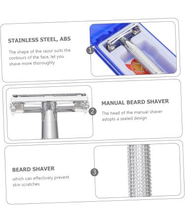 Beaupretty Double Edge Razor Set - Stainless Steel Manual Shaving Kit for Men | Replaceable Blades & Old Fashioned Design - Ideal for Beard Grooming - Buy Online on GoSupps.com
