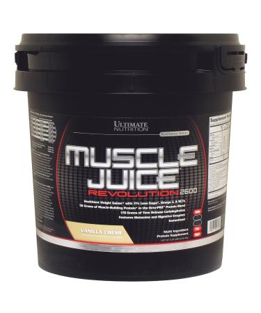 Ultimate Nutrition Muscle Juice Revolution 2600 Weight Gainer Muscle Recovery with Glutamine Micellar Casein and Time Release Complex Carbohydrates Vanilla Protein Powder 11.1 Pounds