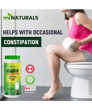 miNATURALS Pure Inulin Fiber Powder - Natural Prebiotic Fibre Supplement (340g - 106 Doses) - Folate and B Vitamins - Buy Online on GoSupps.com