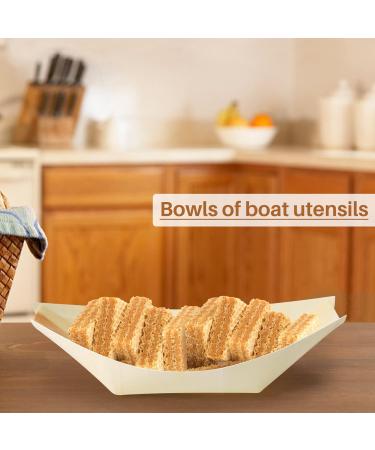 Firstrays 50x Finger Food - Bowls Boat" Biodegradable Wood 11 cm x 6.5 cm - Buy Online on GoSupps.com