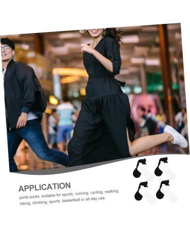 minkissy 4 Pairs Combed Cotton Socks Low-cut Liners Socks Unisex Socks Summer Socks All Season Cotton Socks Breathable Sports Stockings Sports Breathable Stockings Low-cut Liner Socks White black 21x5x0.3cm - Buy Online on GoSupps.com