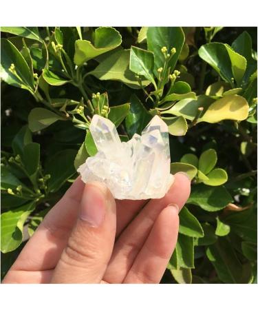 3pcs Aura Angel Crystal Cluster Natural Titanium Coating Gemstone Quartz Cluster Home Decor 110-120g Decoration - Buy Online on GoSupps.com