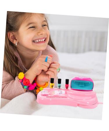 Ipetboom 1 Set Nail Art Set Toy Nail Art Kit Glitter Powder Toys for Little Girls Toy for Kids Toys for Girls Kids Playset Girls Suit Manicure Plastic Make up Kit Child Pink - Buy Online on GoSupps.com