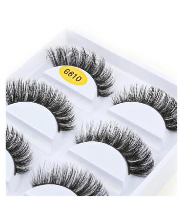 UAMOU 2/20/100 Boxes Mink Lashes Eyelashes 5 pairs Natural Curly Fake Eyelashes Thick Maquiagem Lash Extension Makeup Tools Cheerfully (Color : 5 pairs G610 Size : 2 boxes)