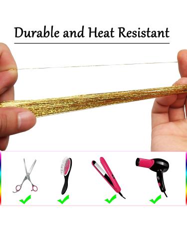 NIACONN 3600 Strands Hair Tinsel Kit - 18 Colors Heat Resistant Fairy Hair Glitter Extensions 47 Long - Buy Online on GoSupps.com