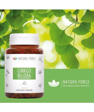 NATURA FORCE Ginkgo Biloba Organic - From Natural and Sustainable Agriculture - Reduces the Effects of Aging and Heavy Legs - 120 Capsules - 289mg - Buy Online on GoSupps.com