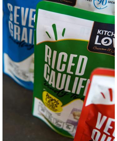 Kitchen & Love Cauliflower Rice 8 oz 6-Pack: Pre Cooked, Microwave Ready, Shelf Stable, Non GMO, Gluten & Dairy Free, Vegan, Vegetarian - Buy Online on GoSupps.com