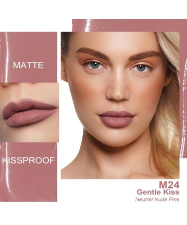 Oulac Liquid Matte Lipstick - Vegan Nude Pink Long-Lasting Color Precise Applicator Gluten-Free | 4.5ml Gentle Kiss - Buy Online on GoSupps.com