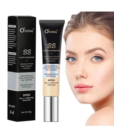 Teksome Tinted BB Moisturizer with SPF | Lightweight Tinted Moisturizing Sunscreen SPF 50 for Face Full Coverage Tint Color Corrector 1.06 oz Waterproof Cosmetic Teksome