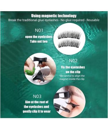 3PC 4 Magnetic Eyelashes Natural Eyelash Tape Without Glue Eyelashes Can Be Reused Best False Eyelashes (Size : 52HB-4White) - Buy Online on GoSupps.com
