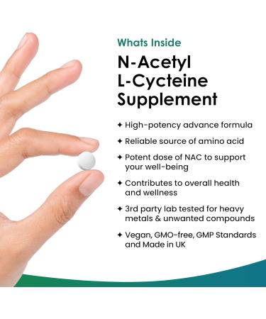 NAC 600mg - 120 Tablets | High Bioavailability N-Acetyl-Cysteine Supplement - Vegan Friendly | Made in UK - Buy Online on GoSupps.com