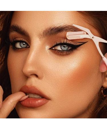 2024 Eyebrow Trimmer Scissors - Precision Non-Slip Hair Removal Tool with Comb | Pink Makeup Essential - Buy Online on GoSupps.com