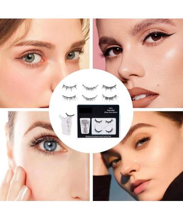 Xijobido Magnetic Lashes with Applicator - No Glue or Eye Liner 2 Pairs Reusable C Curl Magnet Lashes | Long-Lasting False Eyelashes Extension Kit Eye Lash Strips for Natural Voluminous Look - Buy Online on GoSupps.com