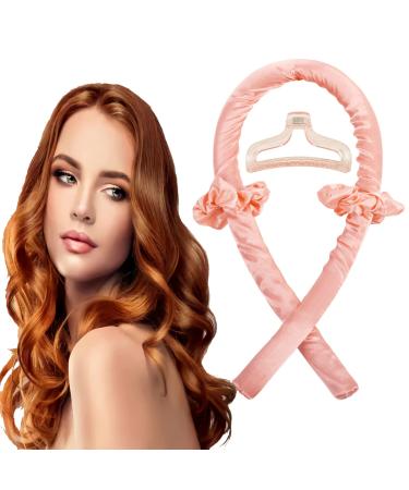 Heatless Hair Curler Hair Culers for Long Hair Soft No Heat Hair Curlers You Can To Sleep In Overnight,Heatless Curling Rod Portable Silk Curling Ribbon (Pink)