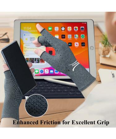 2 Pairs Arthritis Compression Gloves for Pain Relief - Small Grey1+Pure Black1 - Buy Online on GoSupps.com