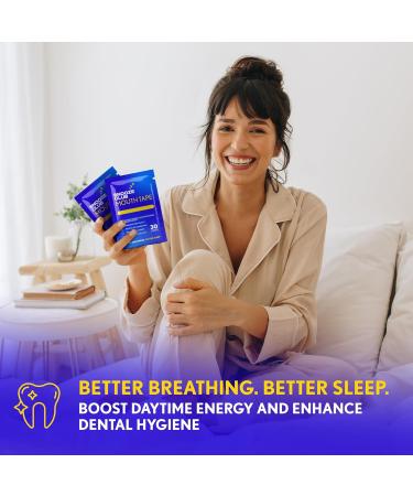 Mouth Tape for Sleep and Nasal Breathing - 30 Strips for Closed Mouth, REM Sleep, and Reduced Snoring - Nose Breathing Lip Tape 30-Pack - Buy Online on GoSupps.com