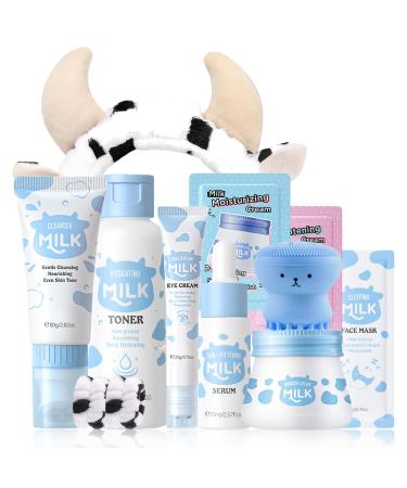 Milk Skin Care Set Teens Women Birthday Christmas Gifts- Skin Care for Teens 10-12 - Kids Skin Care Set For Girls Ages 8-12 - Skincare for girls 10-12 - Skincare for Kids 8-9 - Teen Skincare Set