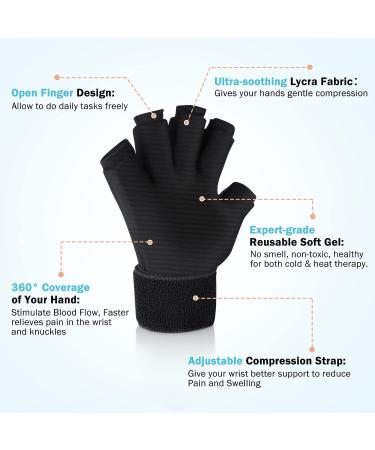 Tolaccea Finger Arthritis Compression Ice Glove for Pain Relief - Adjustable Wrist Strap - Hot & Cold Therapy - Reusable Gel Cold Pack - Small Size - Buy Online on GoSupps.com