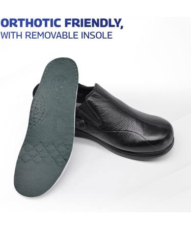 Pure Stride Cape Diabetic & Therapeutic Slip-On Walking Shoes Men M 11.5 Wine - Soft Calf Skin Leather, Lightweight & Skid Resistant - Buy Online on GoSupps.com