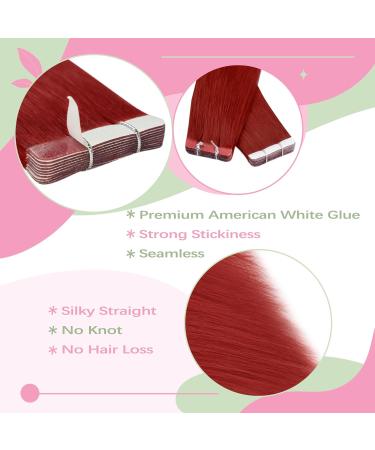 Youngsee Red Tape In Extensions - 50cm Real Hair 10 Pcs Smooth & Invisible Colored Hair Extensions - Buy Online on GoSupps.com
