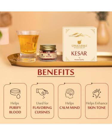 UPAKARMA Fils de k sar cachemire/safran purs naturels et de qualit sup rieure 1 gramme lot de 1 Kesar du Cachemire 1 g (Pack of 1) - Buy Online on GoSupps.com