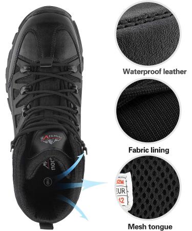 NORTIV 8 Men's Lightweight Military Tactical Work Boots - Mid Ankle Outdoor Combat Boots (Size 8.5, Black) - Buy Online on GoSupps.com