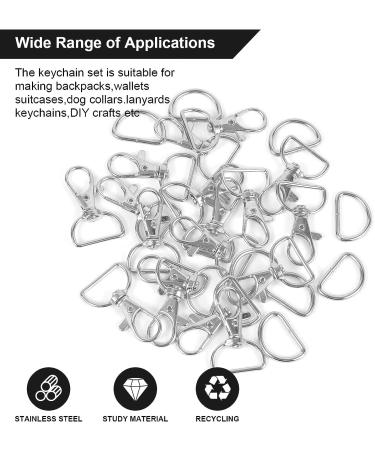 100PCS Premium Swivel Snap Hooks and D Rings  Swivel Snap Hooks for Keychain and Sewing Project(3/4"Inside Width) Silver - Buy Online on GoSupps.com