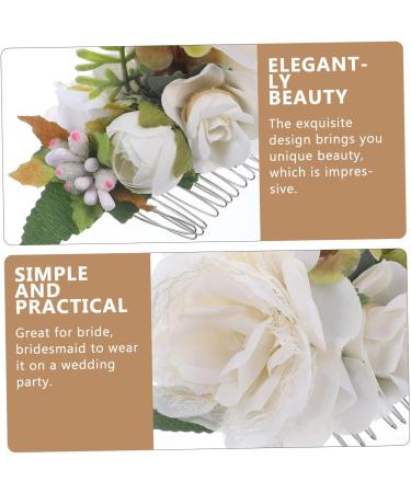 Angoily Bridal Hair Accessories Wedding Hair Clip Women Headdress Hair Ornament Bridal Headpiece Comb for Bridal Hair Decoration Bridal Hair Clip Hair Side Comb Silk Flower Hair Comb Bride - Buy Online on GoSupps.com