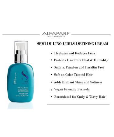 Alfaparf Milano Semi Di Lino Curls Defining Cream - Hydrating & Nourishing for Wavy/Curly Hair - Reduces Frizz - Vegan - 4.23 fl. oz - Buy Online on GoSupps.com