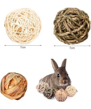 Runfar Shop: 8-Piece Grass Chewing Toys Set for Small Animals - Dental Care Balls & Hay Balls for Rabbits Chinchillas & Hamsters - Buy Online on GoSupps.com