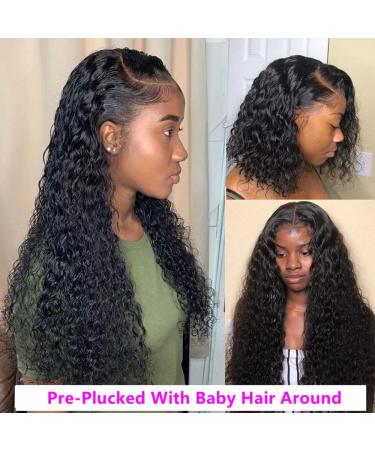 Curly Real Hair Wig - 16-Inch 13x6 Lace Front Brazilian Water Wave Wig for Black Women | 150% Density Pre-Plucked Baby Hair - Buy Online on GoSupps.com