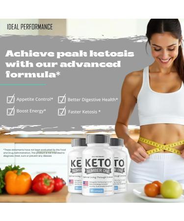 Keto Number One Pills KetoNumber One Supplement Pills Overall Health Support All Natural Keto Capsules to Sustain Active Lifestyle and Fitness Goals KetoNumberOne Pastillas Reviews (3 Pack) - Buy Online on GoSupps.com