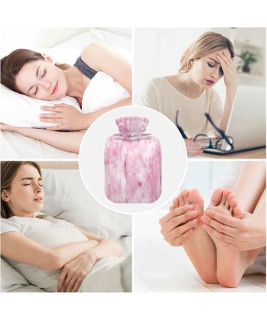 Pink Marble Hot Water Bottle with Cover - 2L for Pain Relief & Warmth | Arthritis Friendly | International Shipping - Buy Online on GoSupps.com