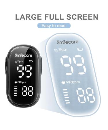 Pulse Oximeter Fingertip - SmileCare Blood Oxygen Monitor | Accurate SpO2 Readings with Lanyard & Batteries - Fast Shipping Worldwide - Buy Online on GoSupps.com
