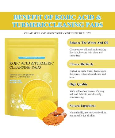 wimony Kojic Acid and Turmeric Pads Kojic Acid and Turmeric Cleansing Pads Turmeric Kojic Acid Cleansing Pads Turmeric and Kojic Acid Cleansing Pads Helps Balance Skin Oil and Water(80 Pads) - Buy Online on GoSupps.com
