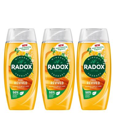 Radox Mineral Therapy Feel Revived Shower Gel with Mandarin & Apricot Scent - 225ml (Pack of 3)