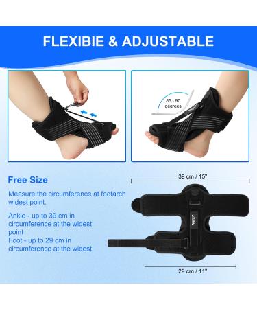 Supregear Adjustable Plantar Fasciitis Brace + Night Splint for Foot Pain Relief - 2 Pack (Black) - Buy Online on GoSupps.com