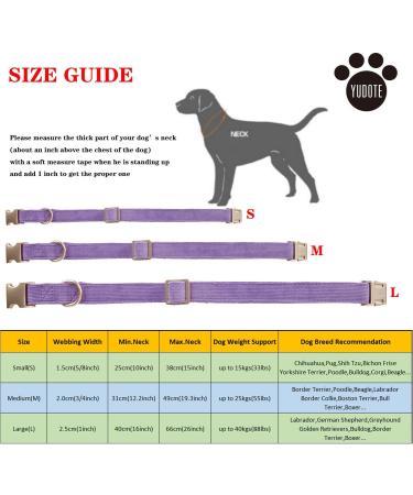 YUDOTE Ultra-Soft Dog Collar for Medium Dogs - Natural Cotton Cord Sensitive Skin Lilac M (1 Pack) - International Shipping Available - Buy Online on GoSupps.com