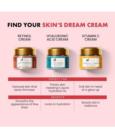 Eclat Skincare Anti Aging Face Cream + Retinol Night Cream Set Day & Night Face Moisturizer with Collagen Peptides Hyaluronic Acid Vitamins C+E Hydrating Creams Helps Improve Wrinkles 50ml each - Buy Online on GoSupps.com