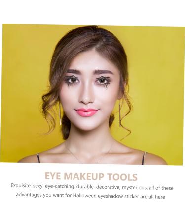 Healvian 20 Pairs Halloween Eyeliner Stickers Makeup Stencil Eyeshadow Sticker Prop Spider Stickers Pvc - Buy Online on GoSupps.com