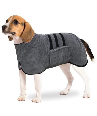Basvii dog bemper made of microfiber bathrobe dog extra absorbent and fast drying with a Velcro fastener and adjustable shrink tape for large medium and small dogs M gray-M - Buy Online on GoSupps.com
