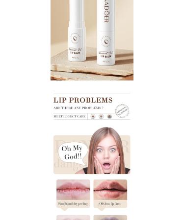 Lip Balm Refreshing & Refreshing & Nourishing for Chapped Chapped or Damaged Lips (Coconut (4-pack)) - Buy Online on GoSupps.com