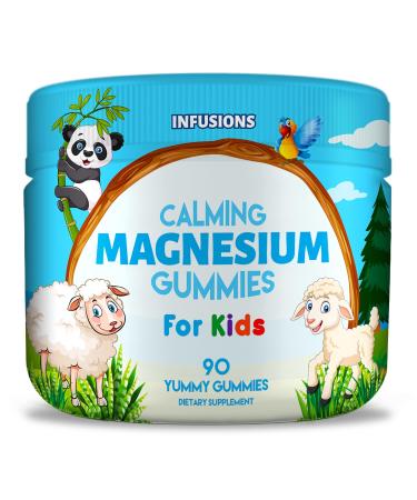 Infusions Calm Magnesium Gummies for Kids 90 Count - Healthy Muscle Bone Energy Support Soft and Delicious Vegan Friendly & Non-GMO 1