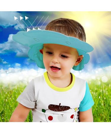 VIKSAUN Kids Shower Cap | Adjustable Baby Bath Soft Cap for Hair Washing Shield | Blue Shower Protector Visor Hat for Eyes, Ears, and Face Protection - Buy Online on GoSupps.com