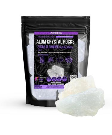 Alebrixes | Alum Stone Rocks 8 oz (226gr) | White Alum Crystal Blocks | Piedra De Alumbre Natural Entera | Natural Deodorant & Antiperspirant | For Cooking  Beauty & Health.