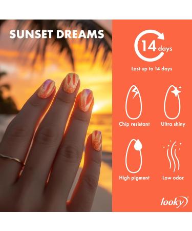Looky 3-in-1 Gel Nail Polish 3 Pack Sunset Dreams #752 Apolline #868 Papaye #731 Nadia Combined Base Color Top Coat Salon Quality Manicure at Home DIY Easy Application Nail Lacquer Enamel Quick UV LED Curing Long Lasting Color 3 x 15ml (Sunset Dreams #752 - Buy Online on GoSupps.com