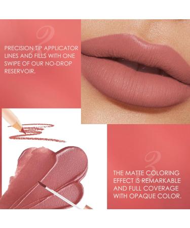 2PCS Lip Liner and Lipstick Set - Long Lasting Waterproof Lip Stain - Highly Pigmented Makeup Kit for Daily & Holiday Gifts - Buy Online on GoSupps.com