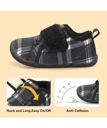 JOINFREE Anti-Slip Plush Baby Girl First Walking Shoes 3.5/4.5 UK Child - Black Plaid - Buy Online on GoSupps.com