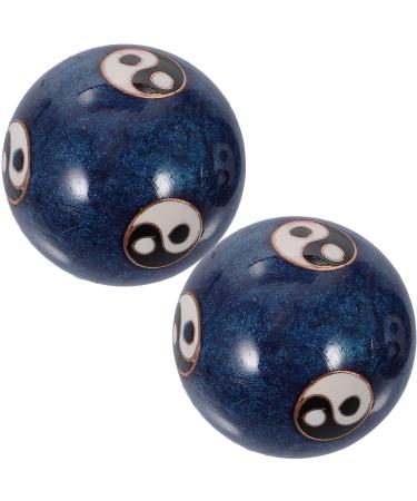 Beavorty 1 set of blue traditional hand massage balls made of enamel yang baoding balls vintage baoding- chinese massage balls baoding balls sound exercise balls fitness asia vintage