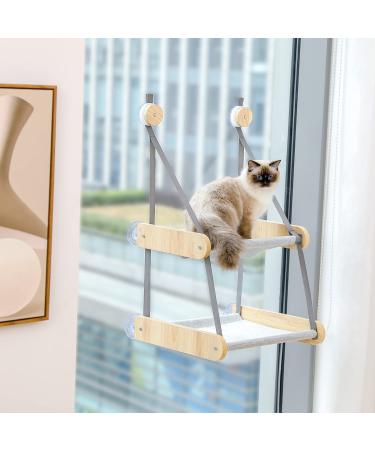 PEQULTI Double Layered Cat Window Perch Hammock - Window Mounted Cat Seat and Bed for Indoor Cats - Buy Online on GoSupps.com